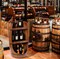 Freestanding Rustic Wooden Wine Barrel Storage - Wine Bottle Holder and Organizer Ideal for Home Decor, Bar Display, Cellar Accessories, and Dining or Living Room Decorative Wine Shelf